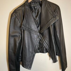 INC International Concepts Black Faux Leather Jacket